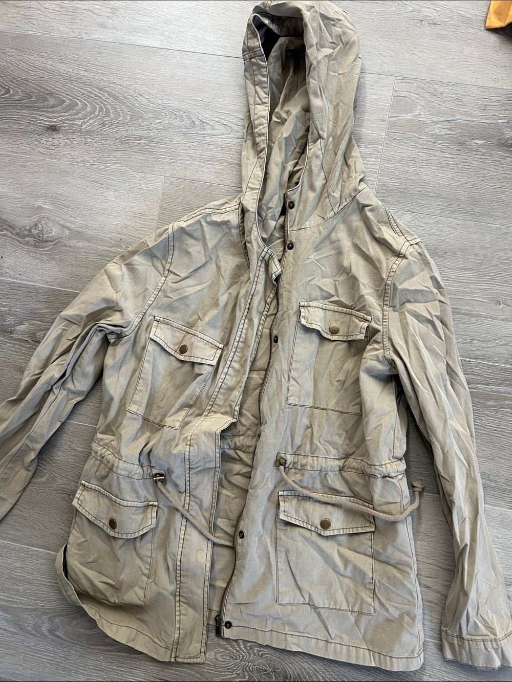 Forever 21 Women's Hooded Utility Jacket - Light Tan